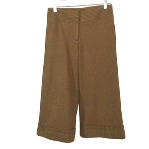 Vintage Kenneth Cole Womens Brown Culotte Pants Size 2 Stretch Cuffed Hem Cotton